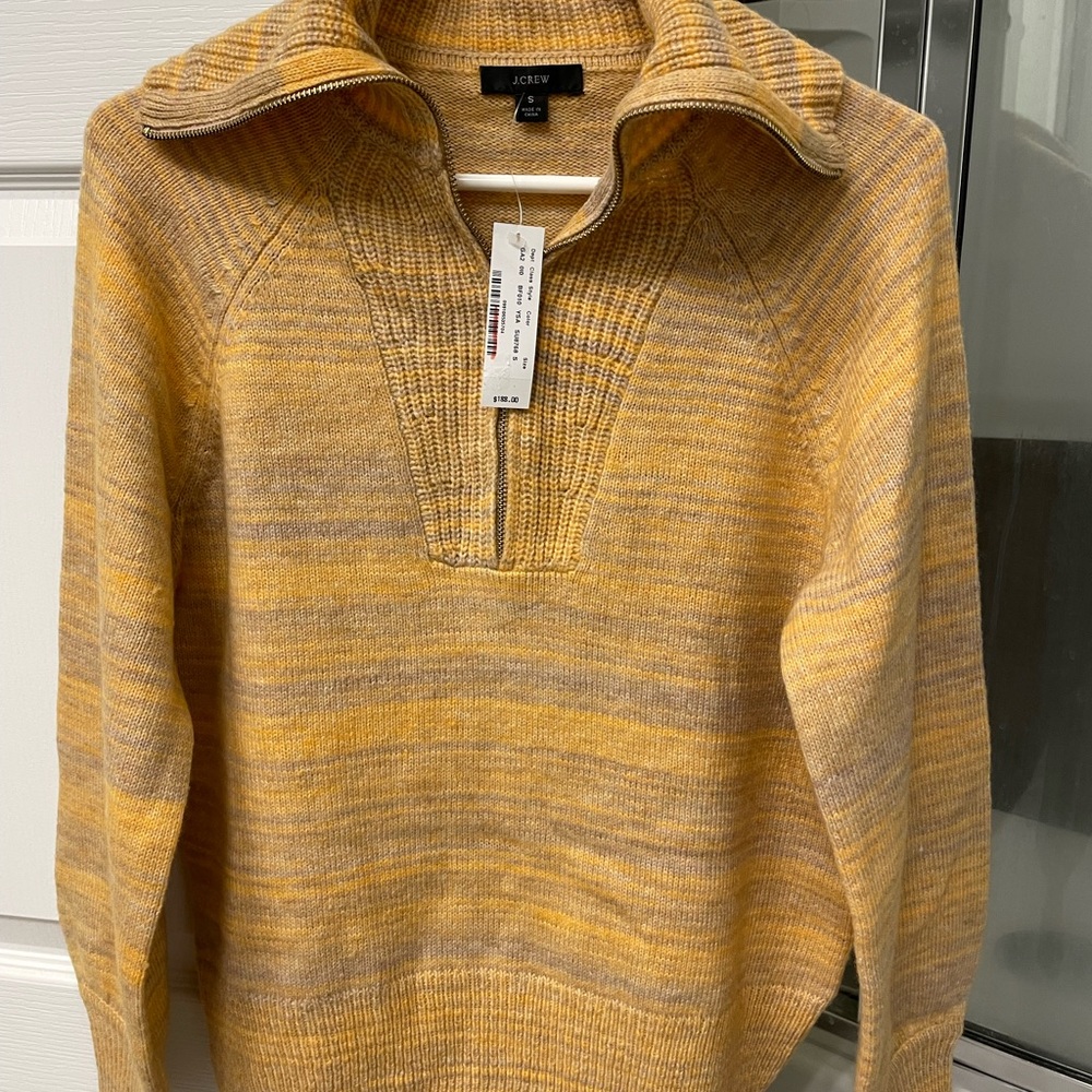 NEW / J Crew Italian space-dyed half-zip sweater / B004 / Size Small